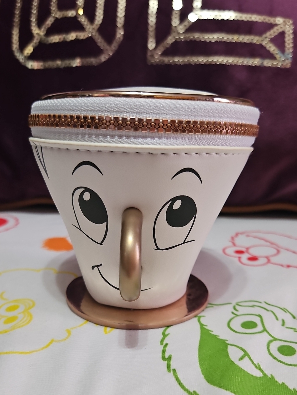 Disney Beauty and The Beast Rose Gold Chip Coin Purse